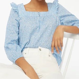 J.Crew square neck ruffle top